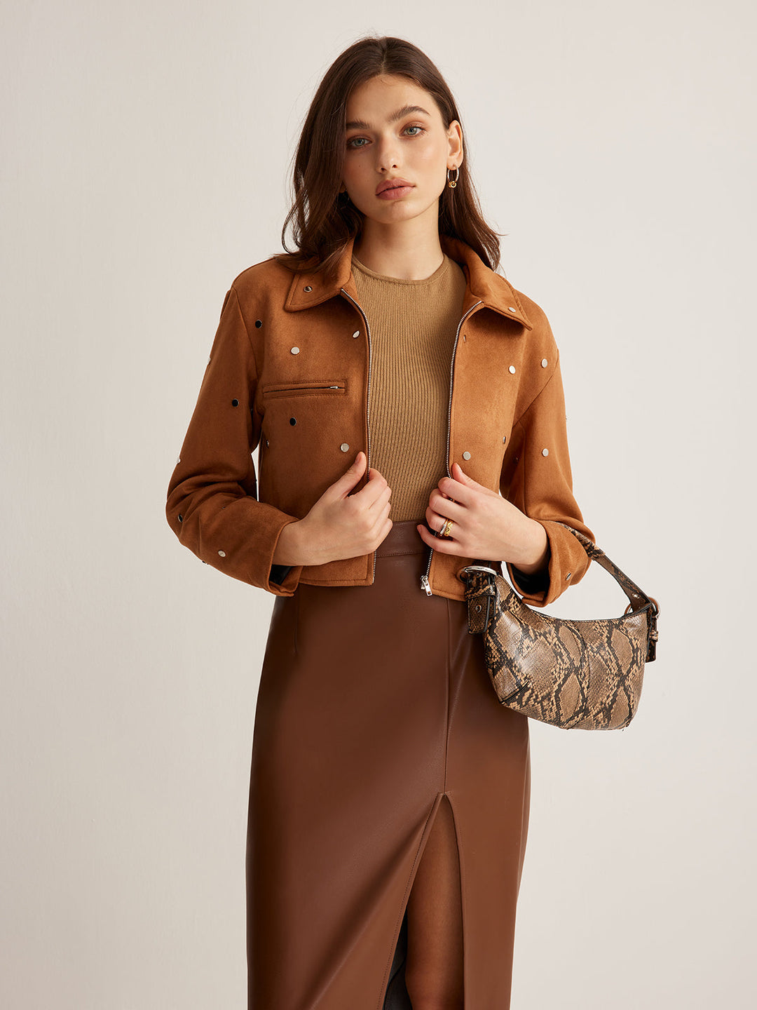 Veste Synthétique Marron Camel