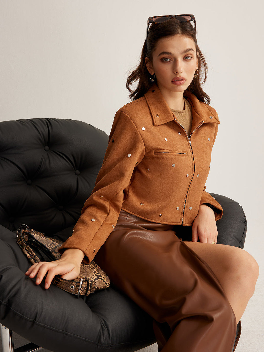 Veste Synthétique Marron Camel
