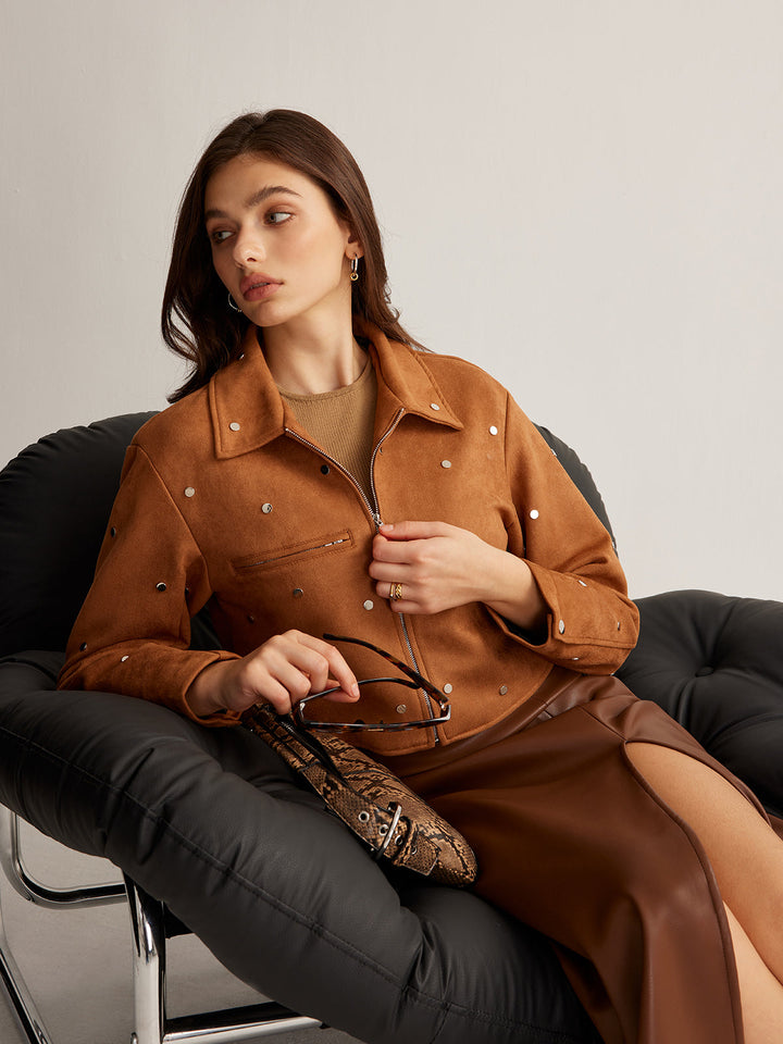 Veste Synthétique Marron Camel