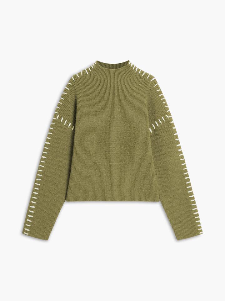 Oversize-Pullover mit Stehkragen