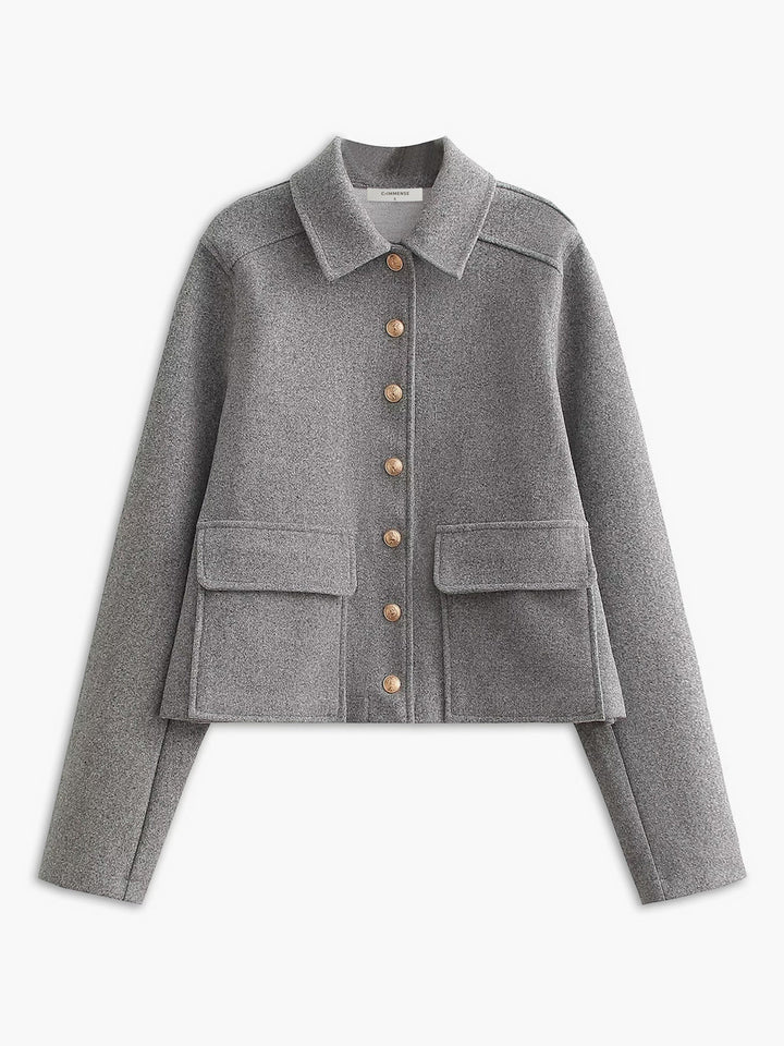 Kurze graue Mischgewebejacke