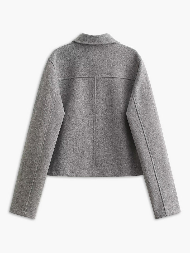 Kurze graue Mischgewebejacke