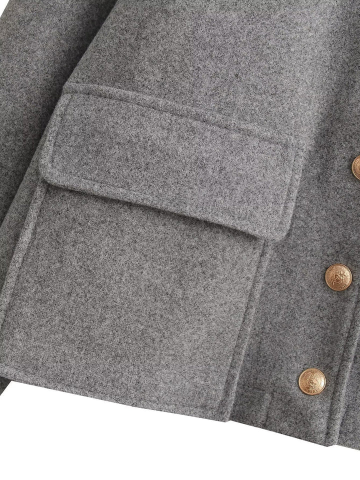Kurze graue Mischgewebejacke