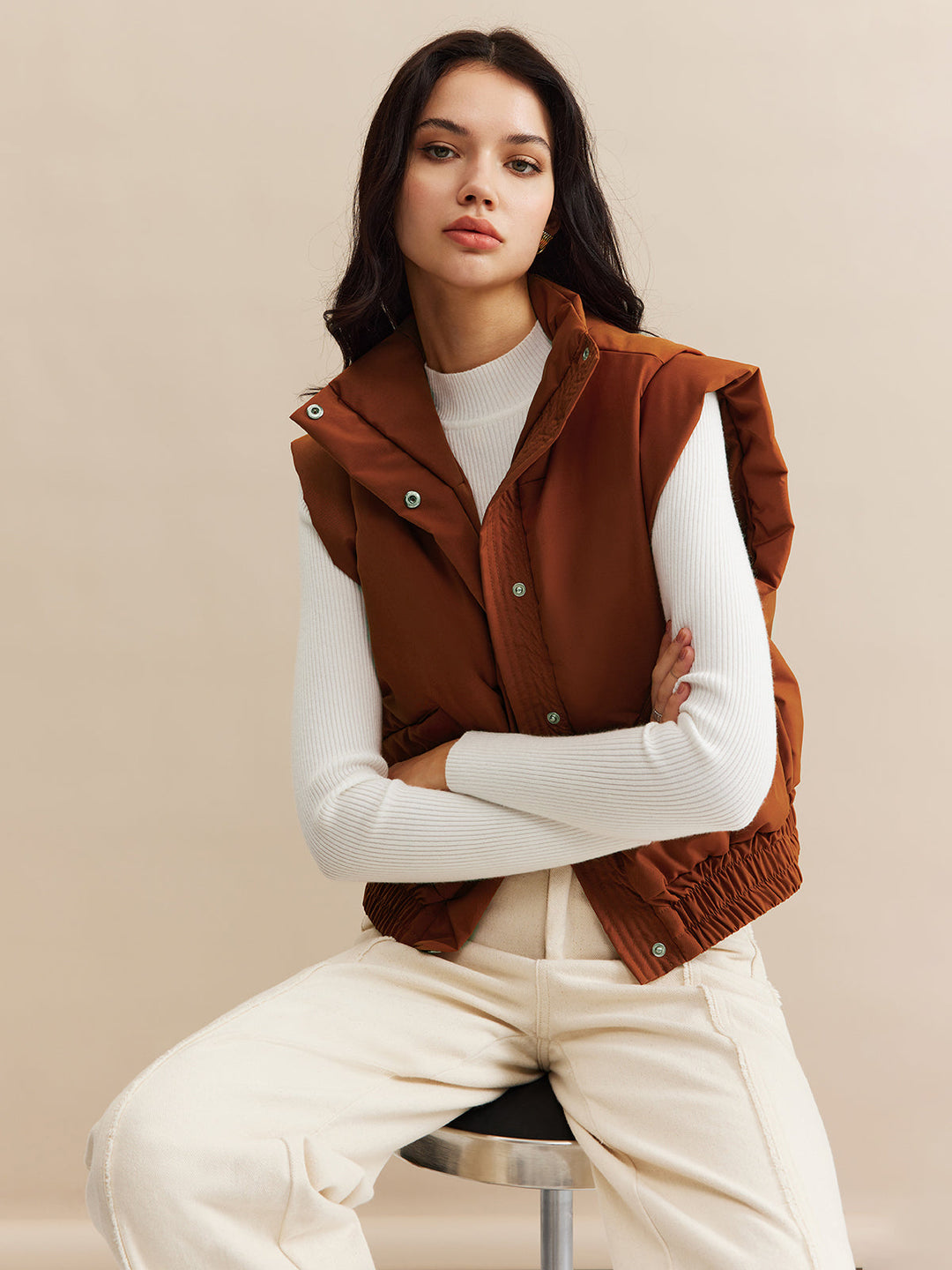 Gilet sans Manches Marron