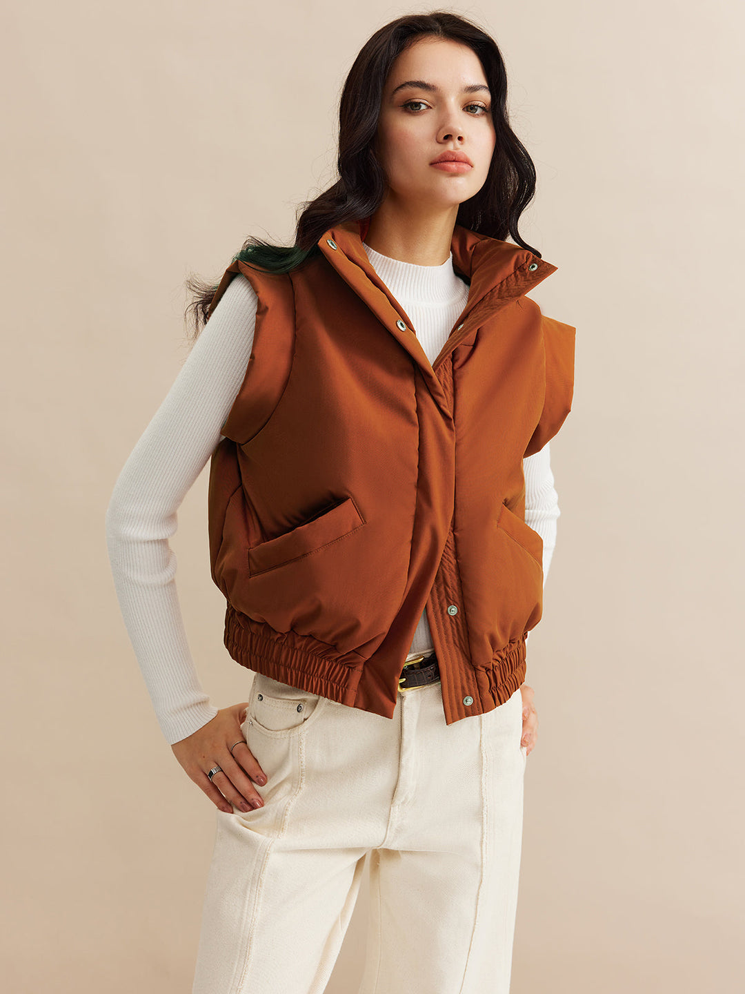Gilet sans Manches Marron