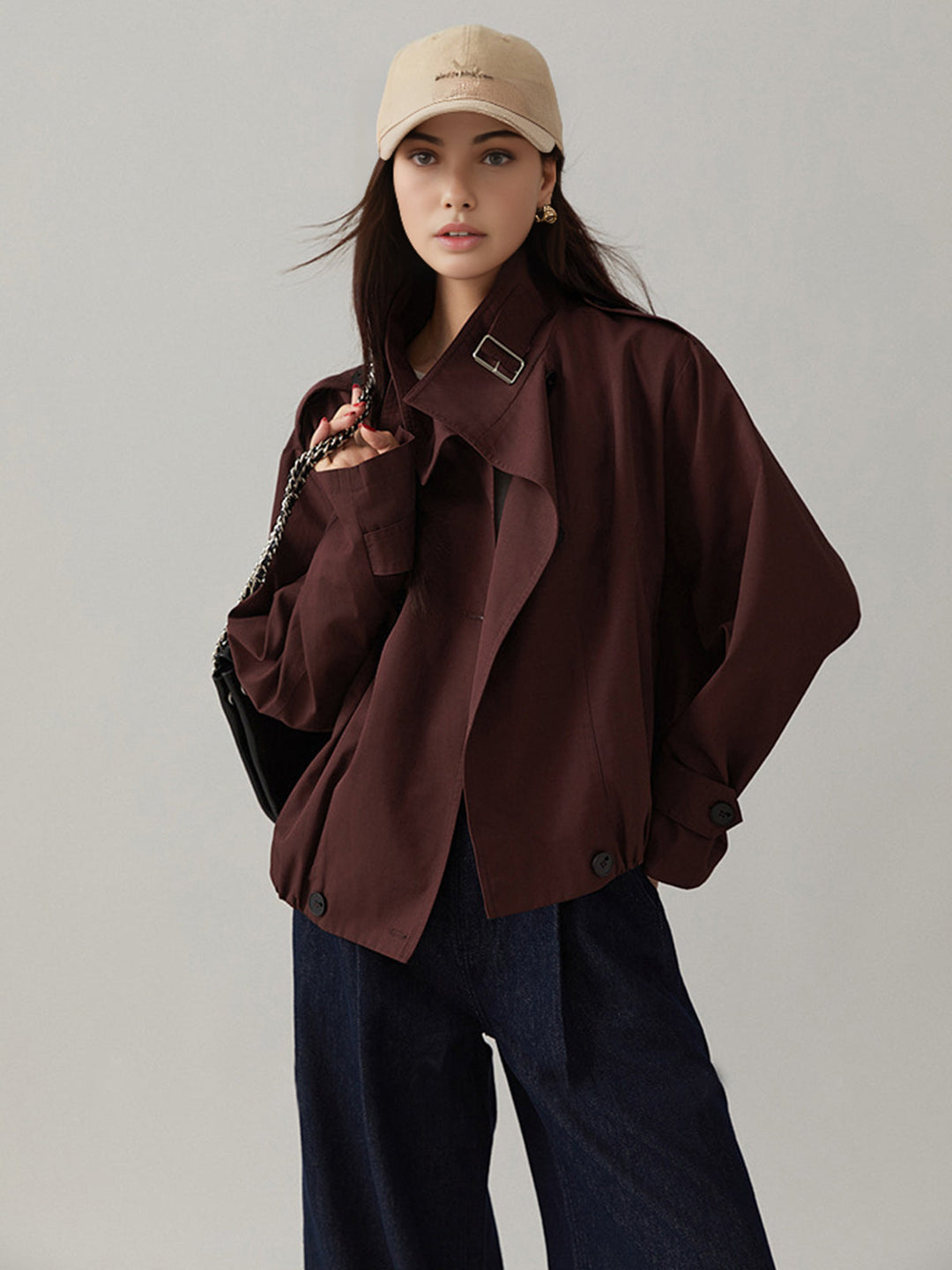 Braune Oversize-Jacke