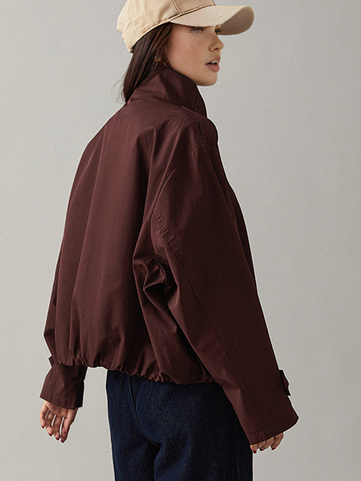 Braune Oversize-Jacke