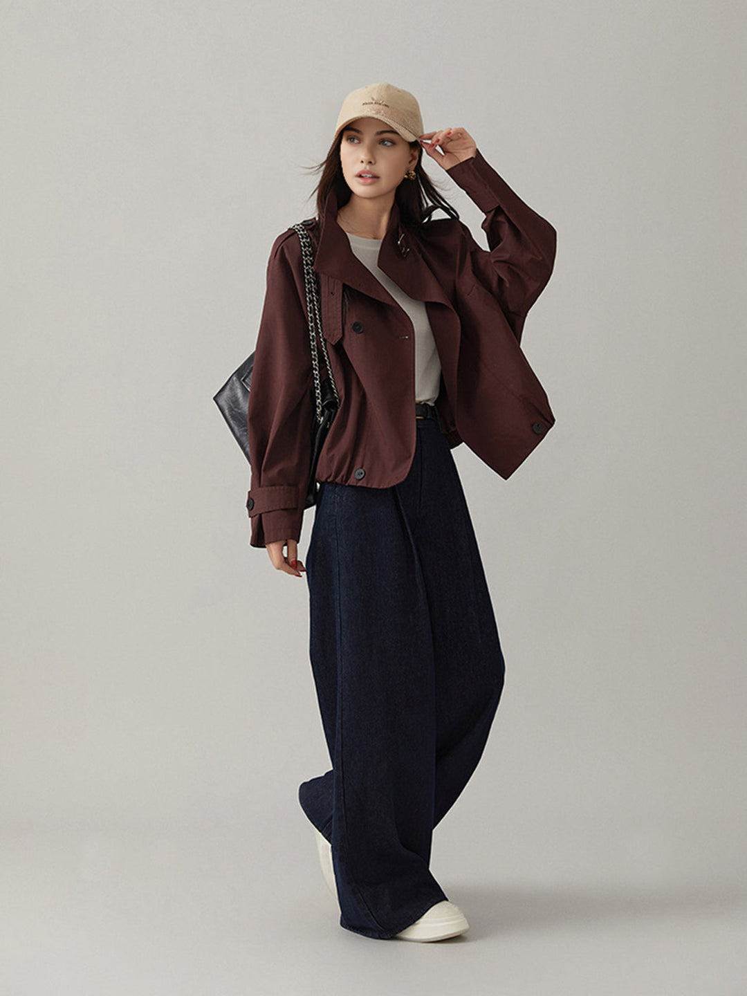 Braune Oversize-Jacke