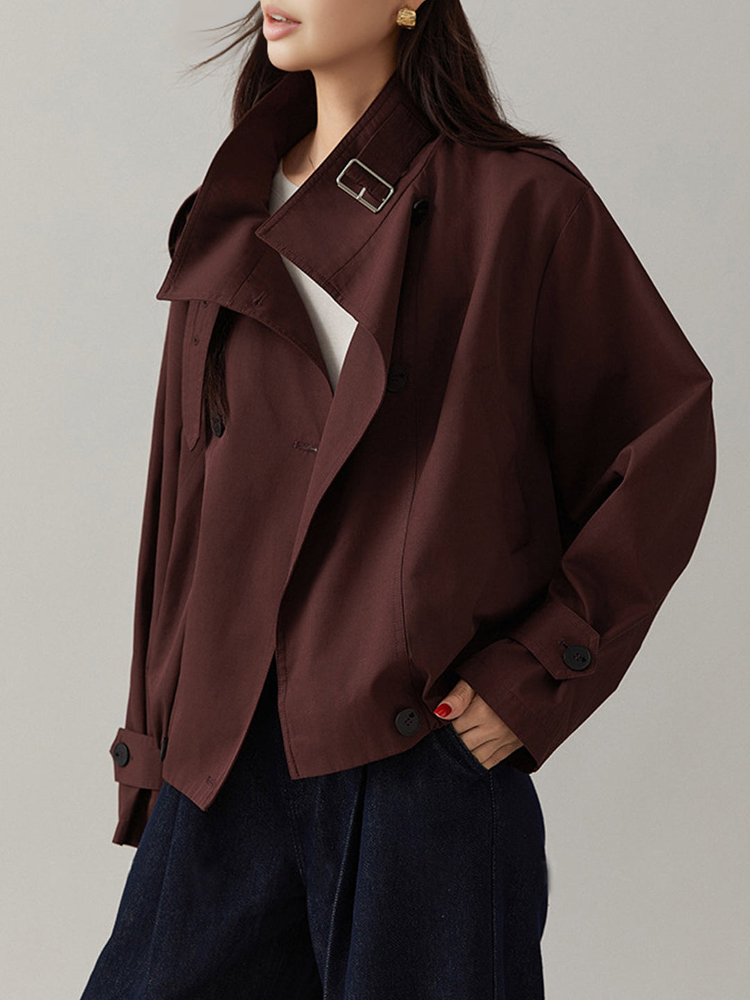 Braune Oversize-Jacke