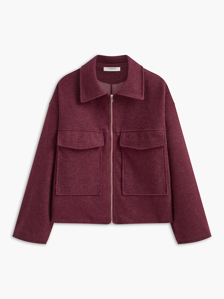 Kurze bordeauxfarbene Jacke
