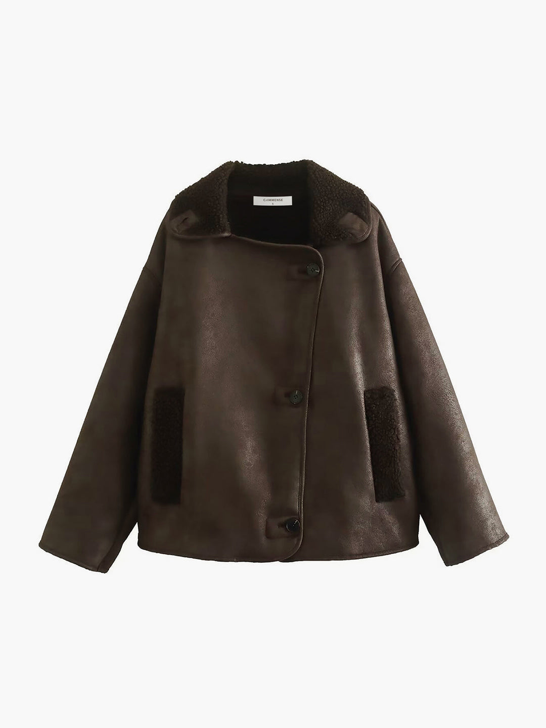 Übergroße Jacke mit Sherpa-Futter