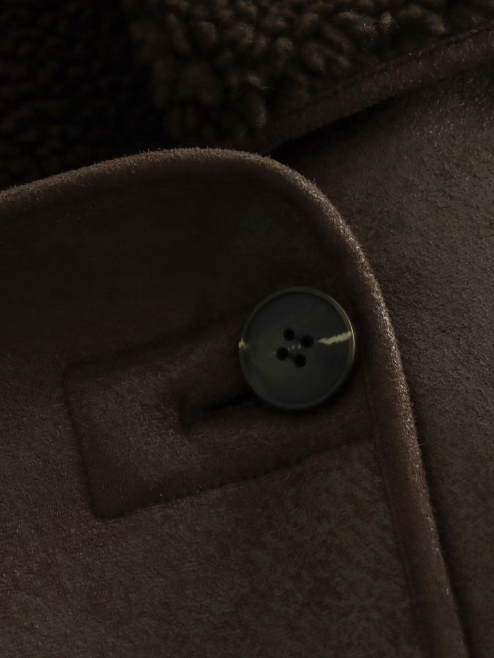 Übergroße Jacke mit Sherpa-Futter
