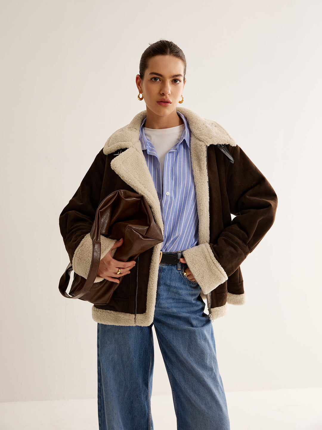 Schokoladenbraune Fliegerjacke