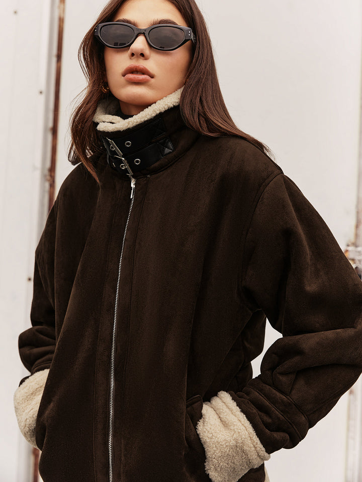 Schokoladenbraune Fliegerjacke