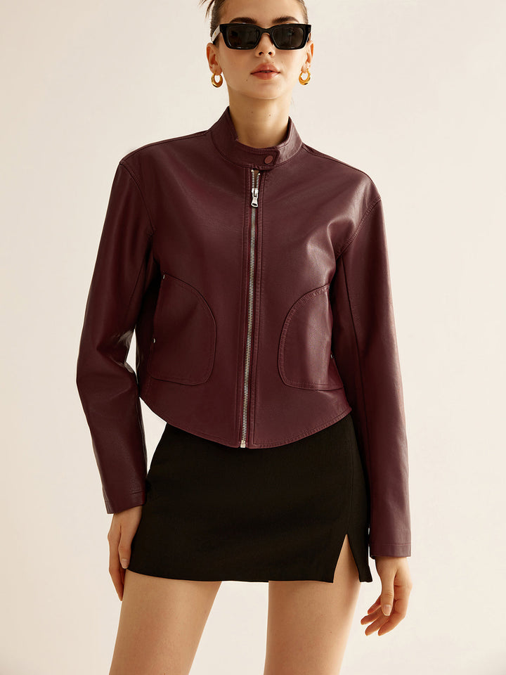 Veste Courte Synthétique Élégance Minimaliste