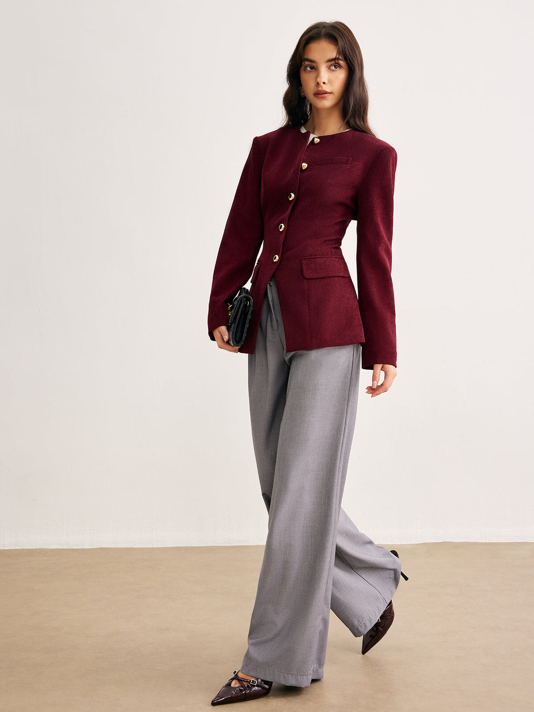 Veste Cintrée Boutons Dorés