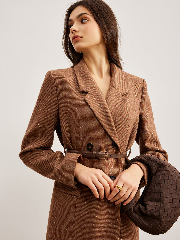 Blazer Ceinturé Marron