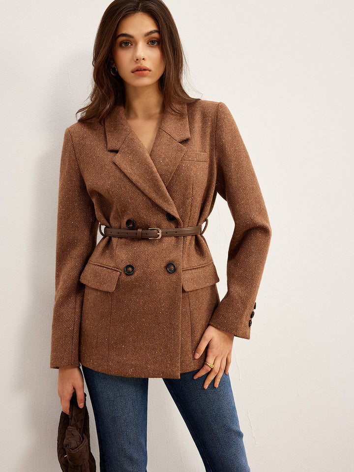 Blazer Ceinturé Marron