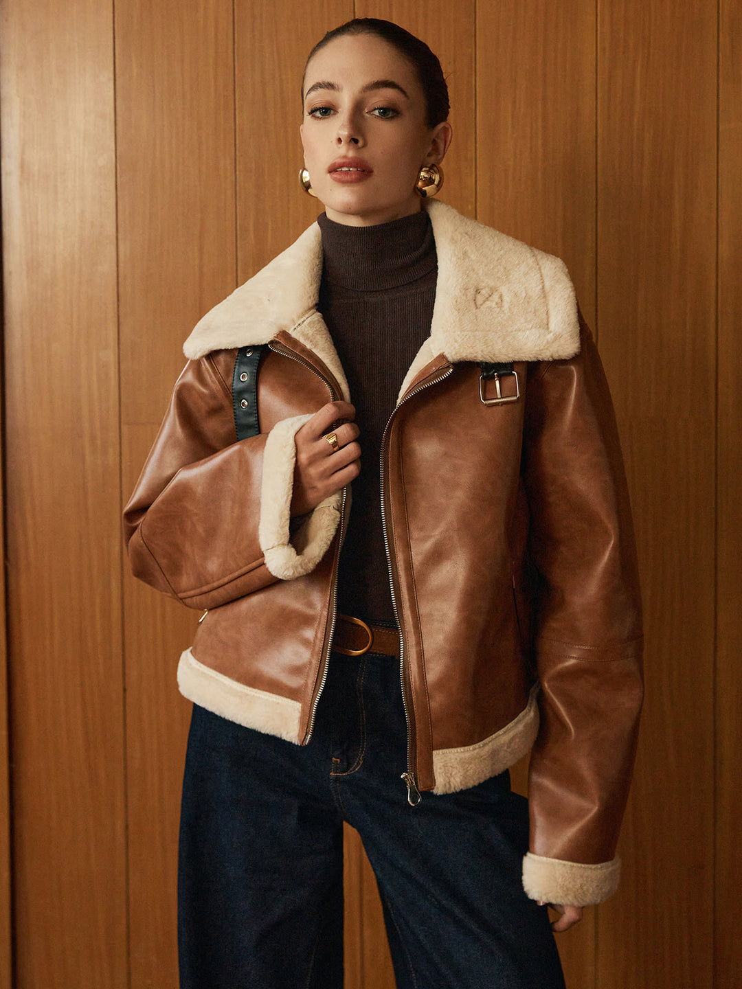 Veste Aviateur Marron