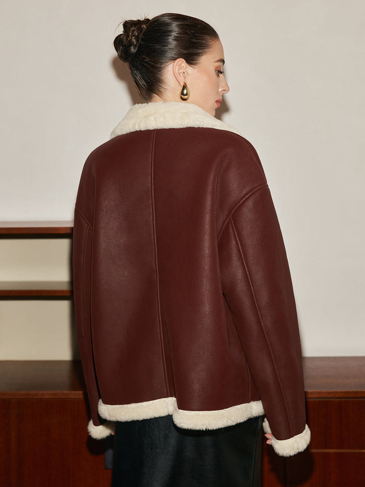 Fliegerjacke aus Kunstfell