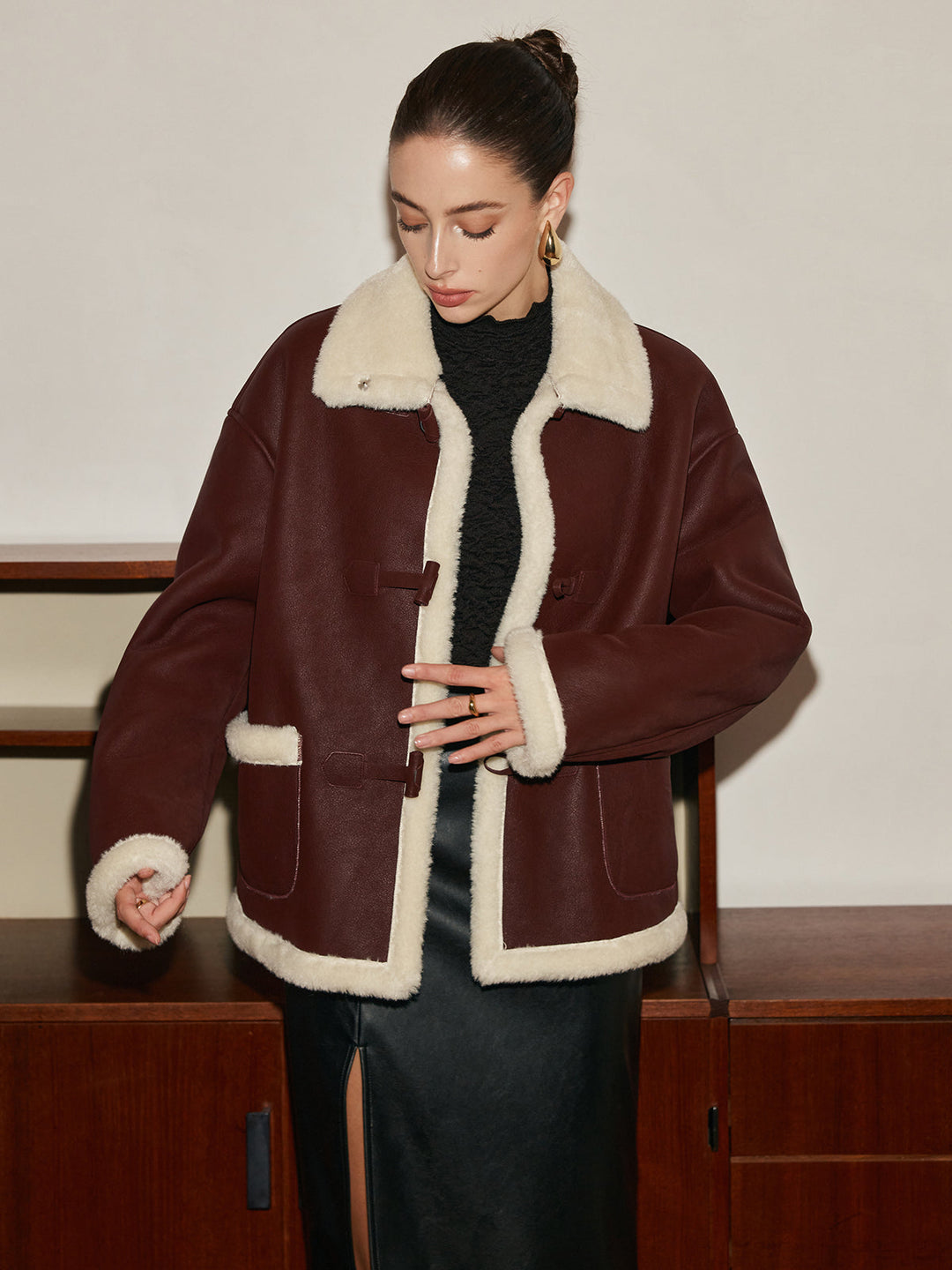 Fliegerjacke aus Kunstfell