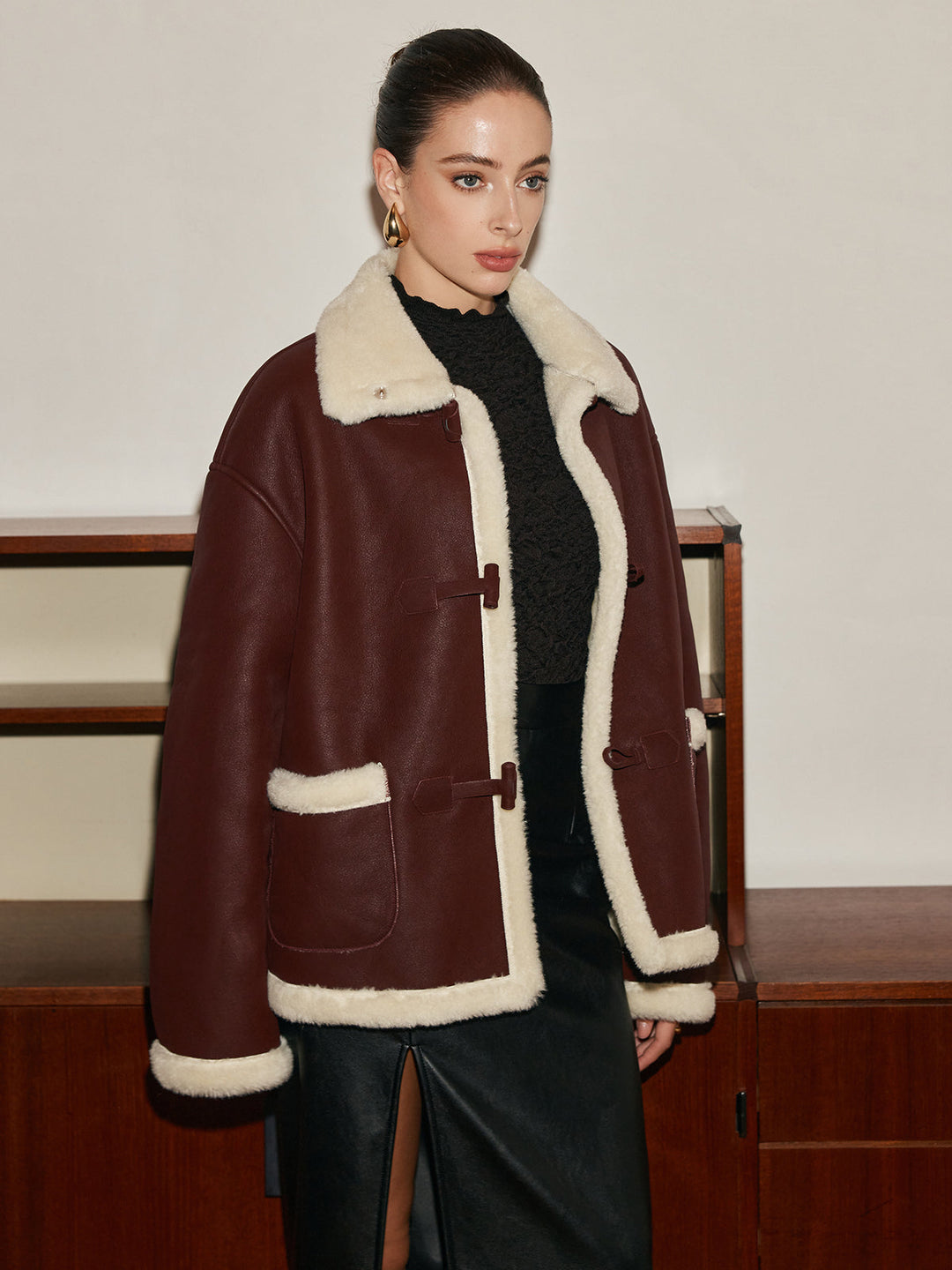 Fliegerjacke aus Kunstfell
