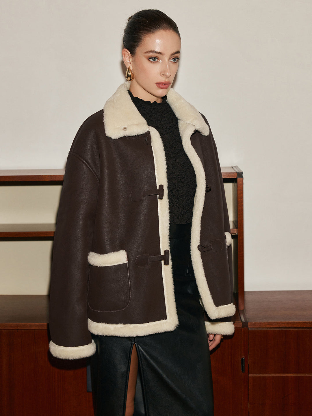 Fliegerjacke aus Kunstfell