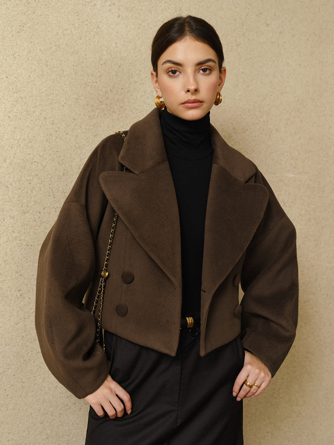 Manteau Court Ceinture Ajustable