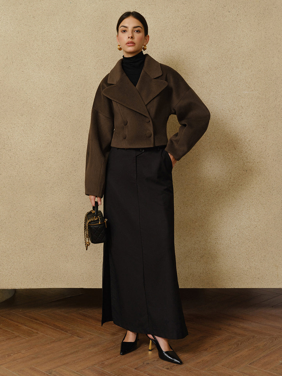 Manteau Court Ceinture Ajustable