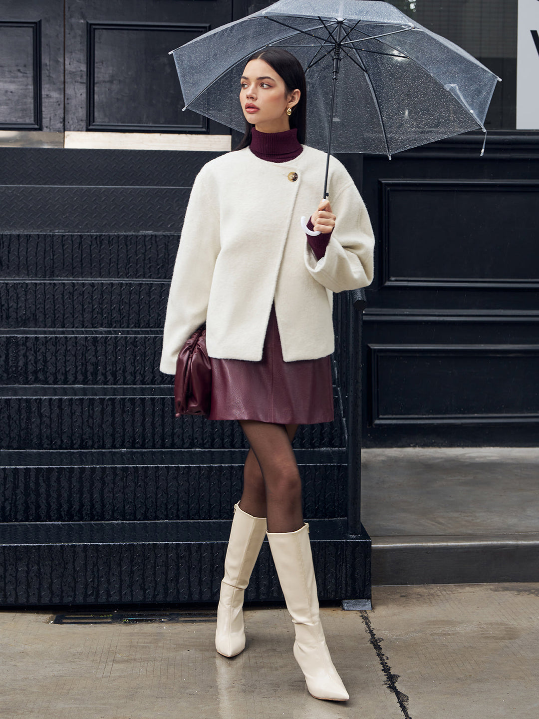 Manteau Court Col Rond