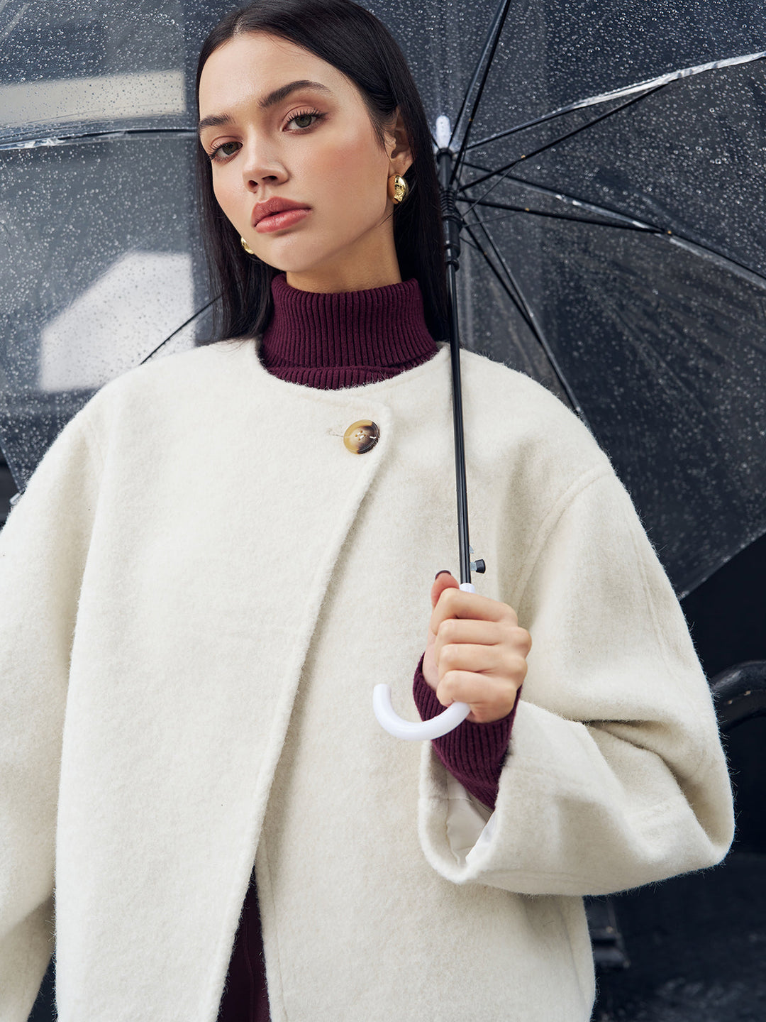 Manteau Court Col Rond