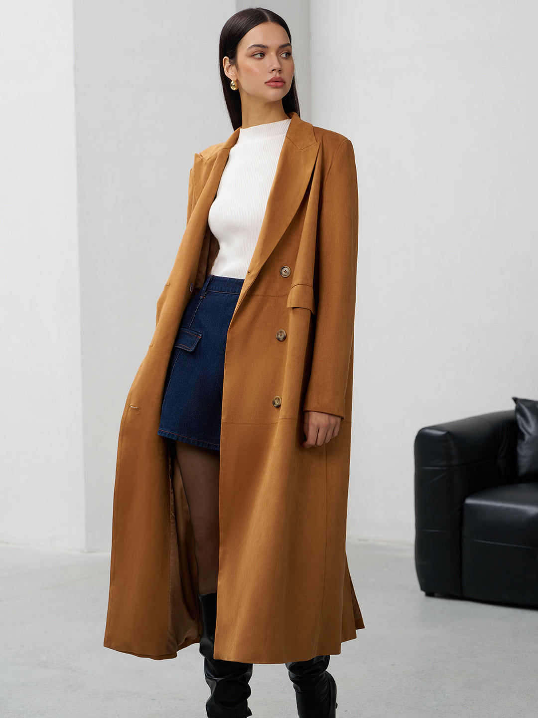 Manteau Long Double Boutonnage