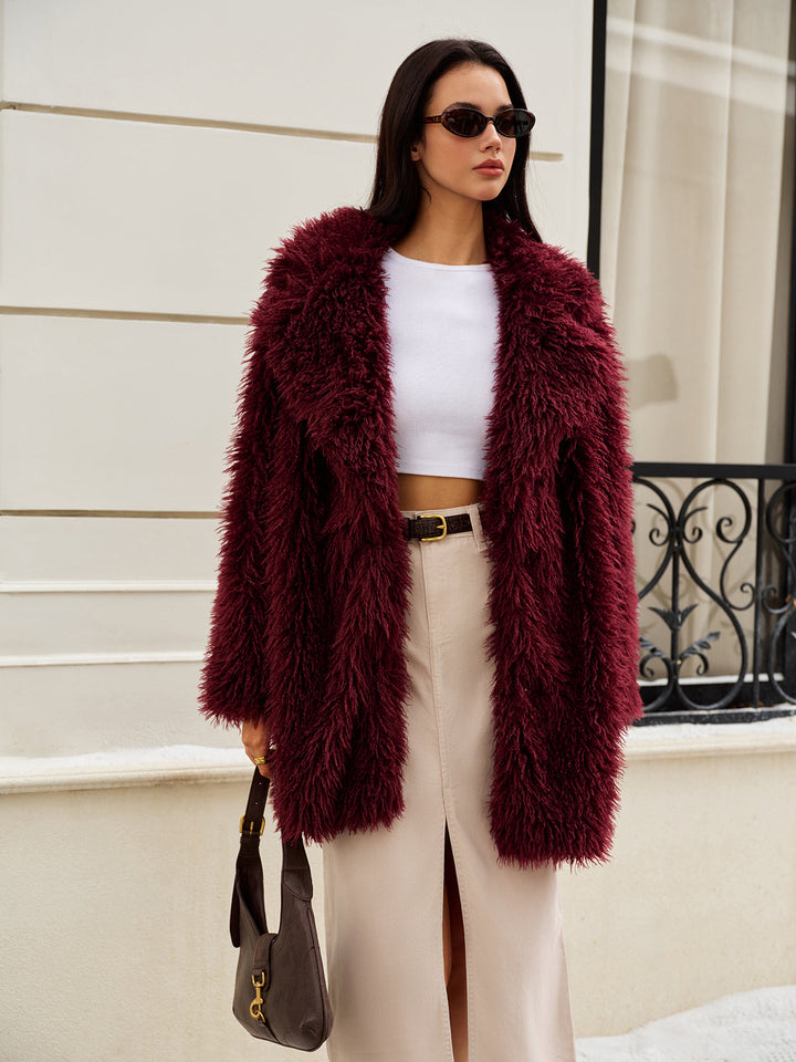 Manteau Fausse Fourrure Bouclée