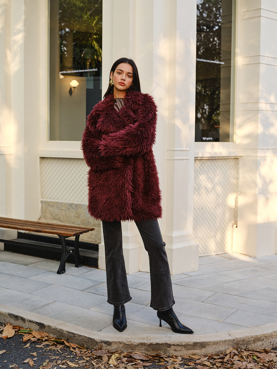 Manteau Fausse Fourrure Bouclée