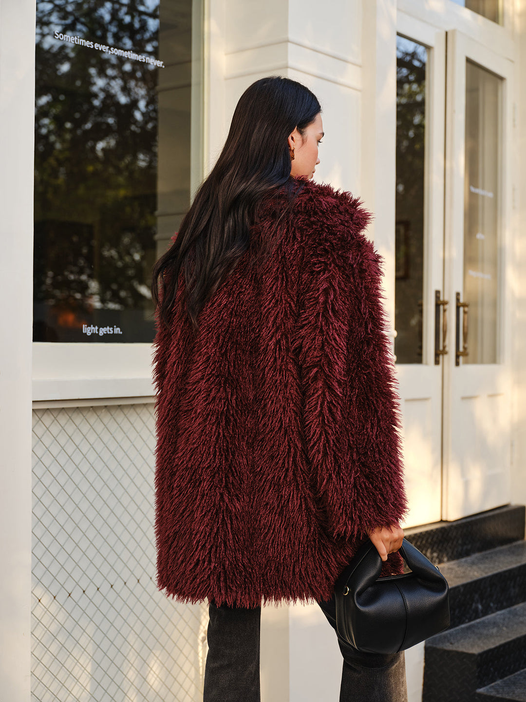 Manteau Fausse Fourrure Bouclée