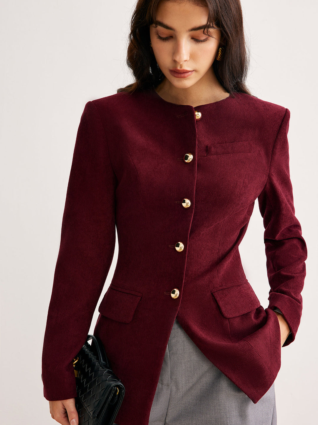 Veste Cintrée Boutons Dorés