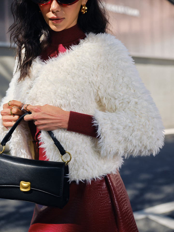 Veste Courte Fausse Fourrure
