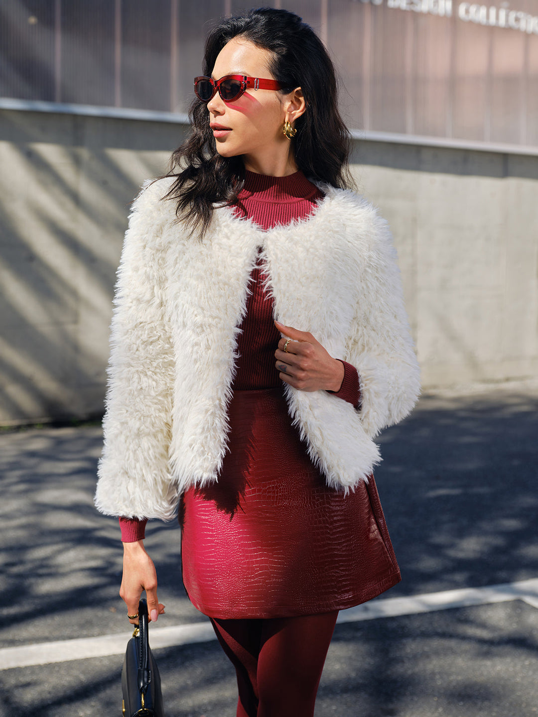 Veste Courte Fausse Fourrure