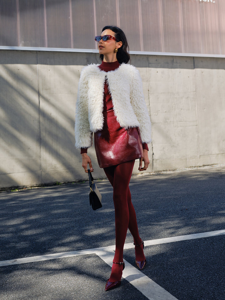 Veste Courte Fausse Fourrure