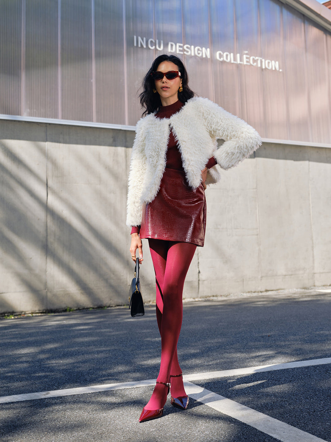Veste Courte Fausse Fourrure