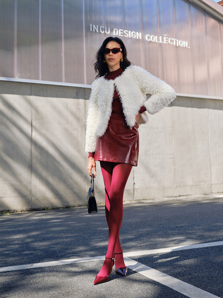Veste Courte Fausse Fourrure