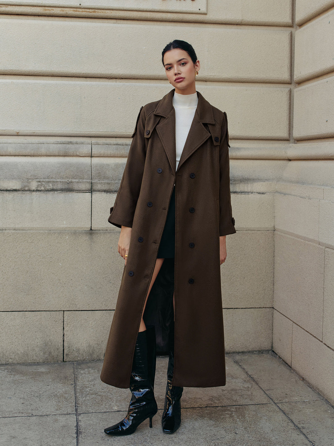 Trench-Coat Long Marron