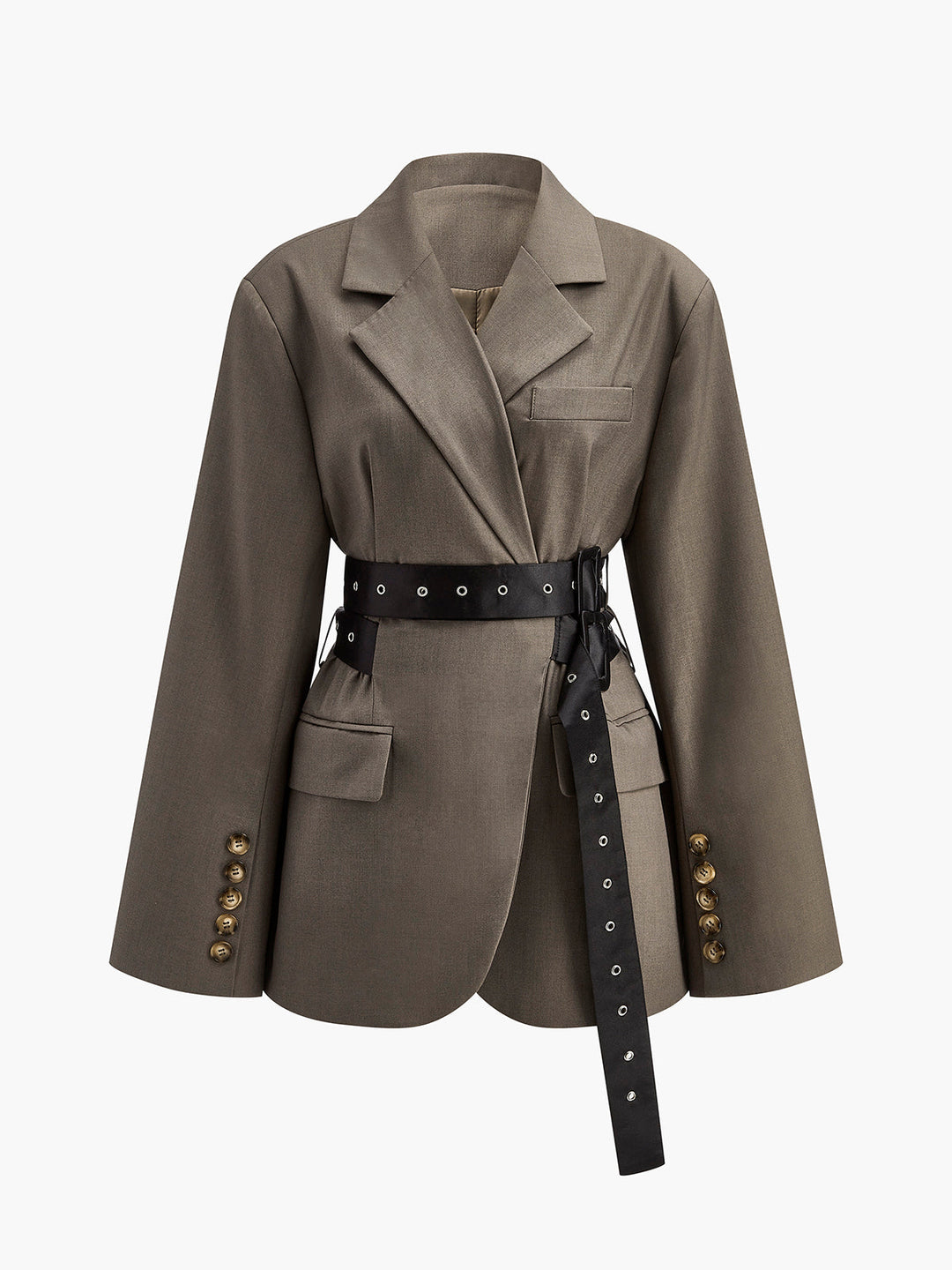 Veste Cape Structurée avec Ceinture