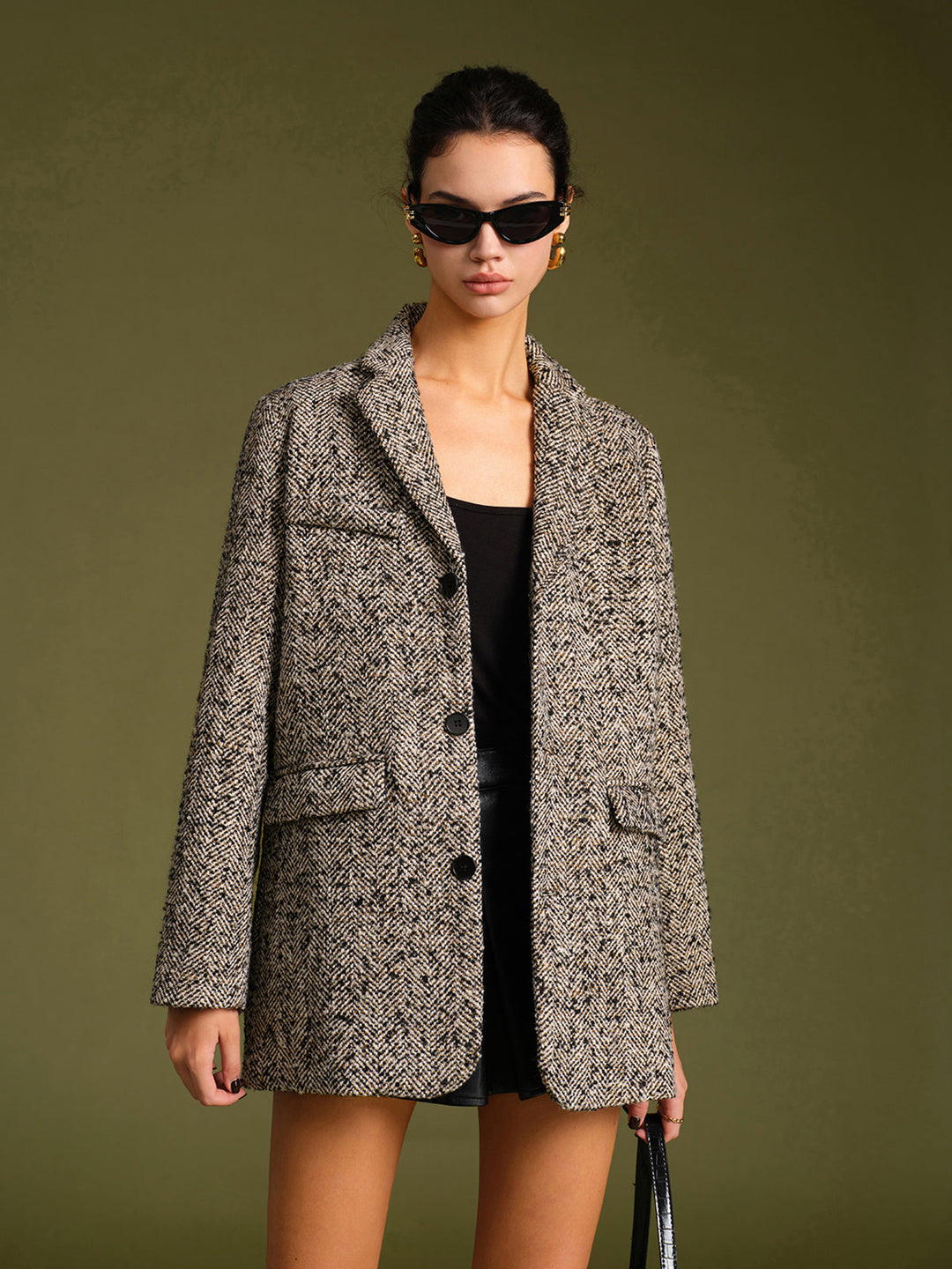 Blazer Ceinturé Motif Classique