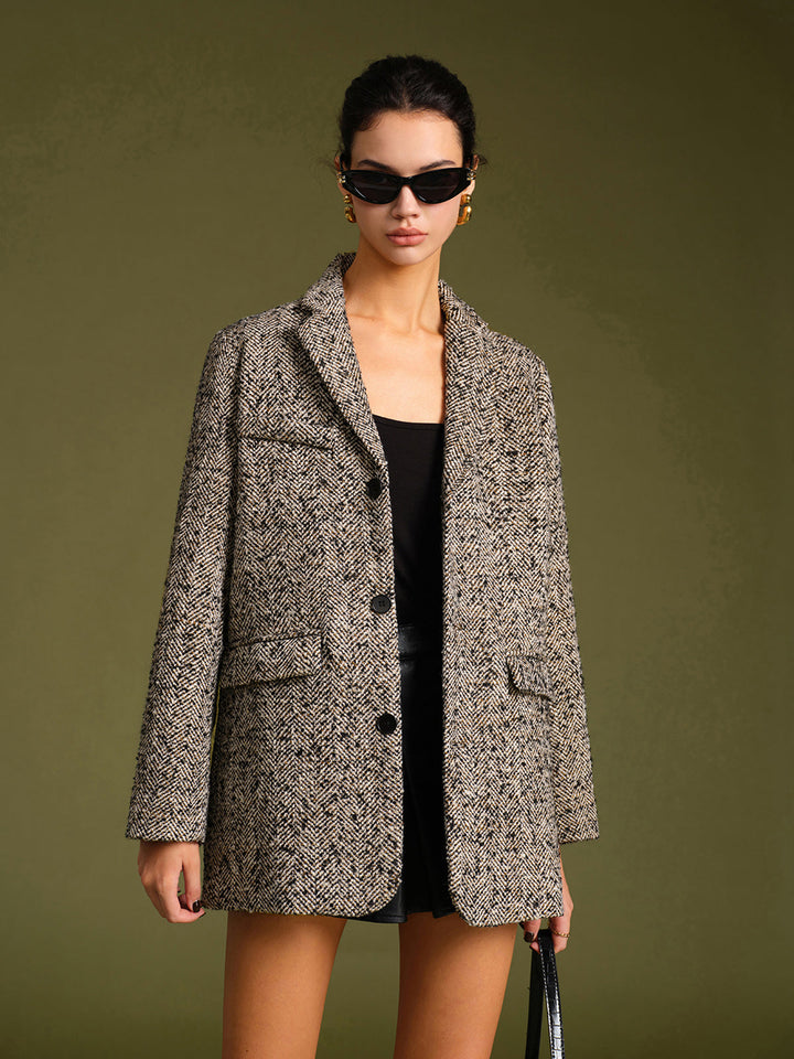 Blazer Ceinturé Motif Classique