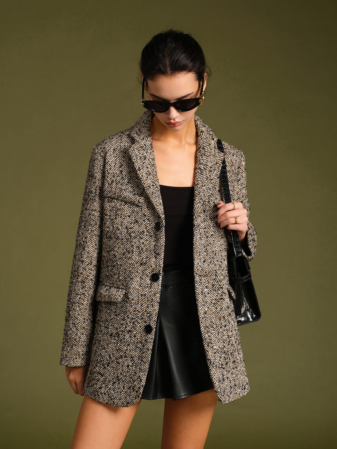 Blazer Ceinturé Motif Classique
