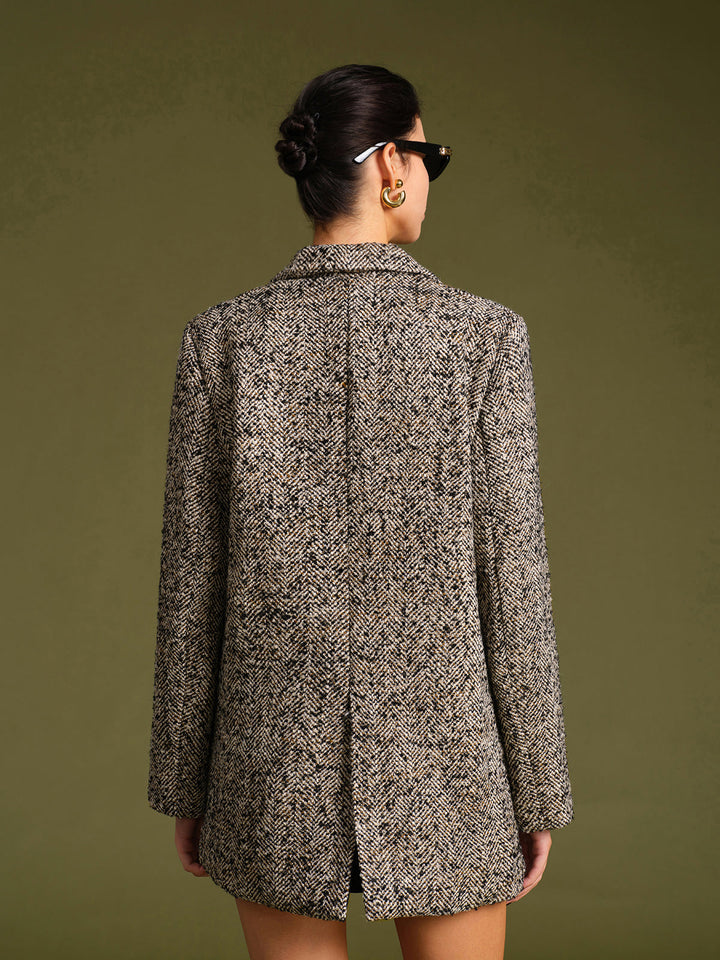 Blazer Ceinturé Motif Classique