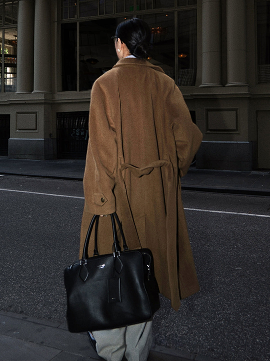 Manteau Long Ceinturé Croisé