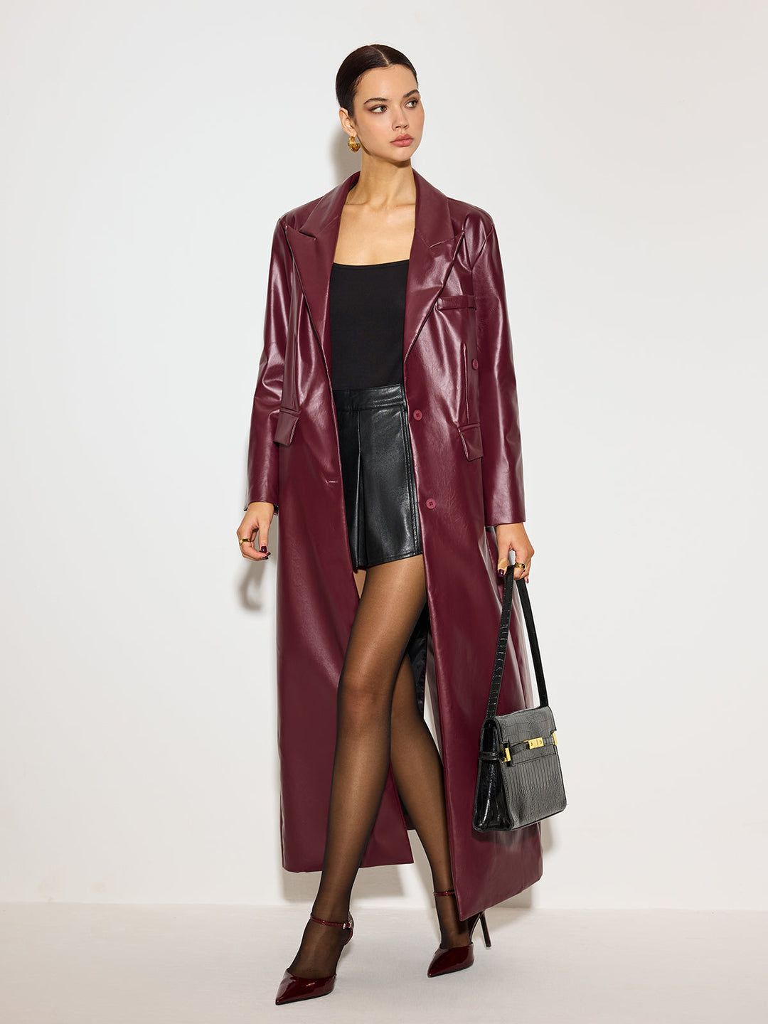 Manteau Long Effet Vinyle