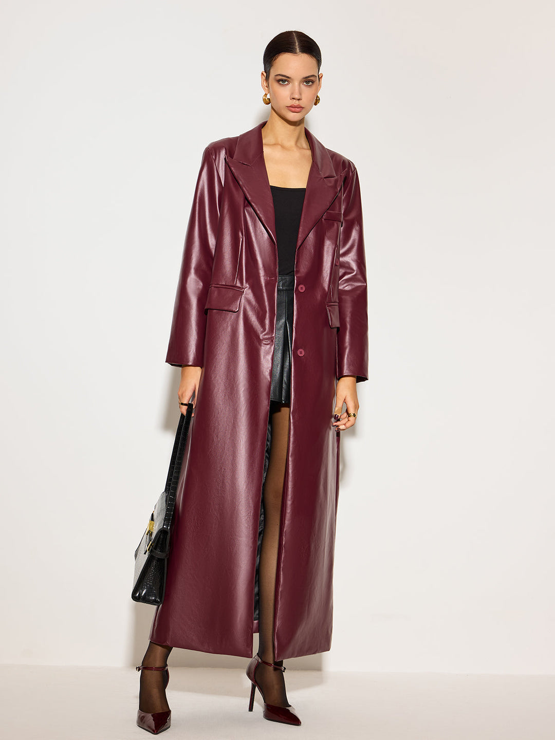 Manteau Long Effet Vinyle